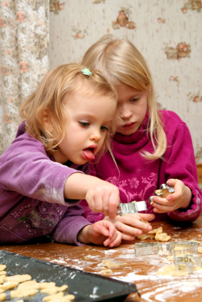 Having fun baking cookies with your kids