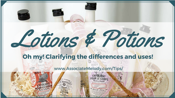 Lotions and potions, natural body care.