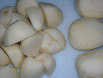 first peel potatoes