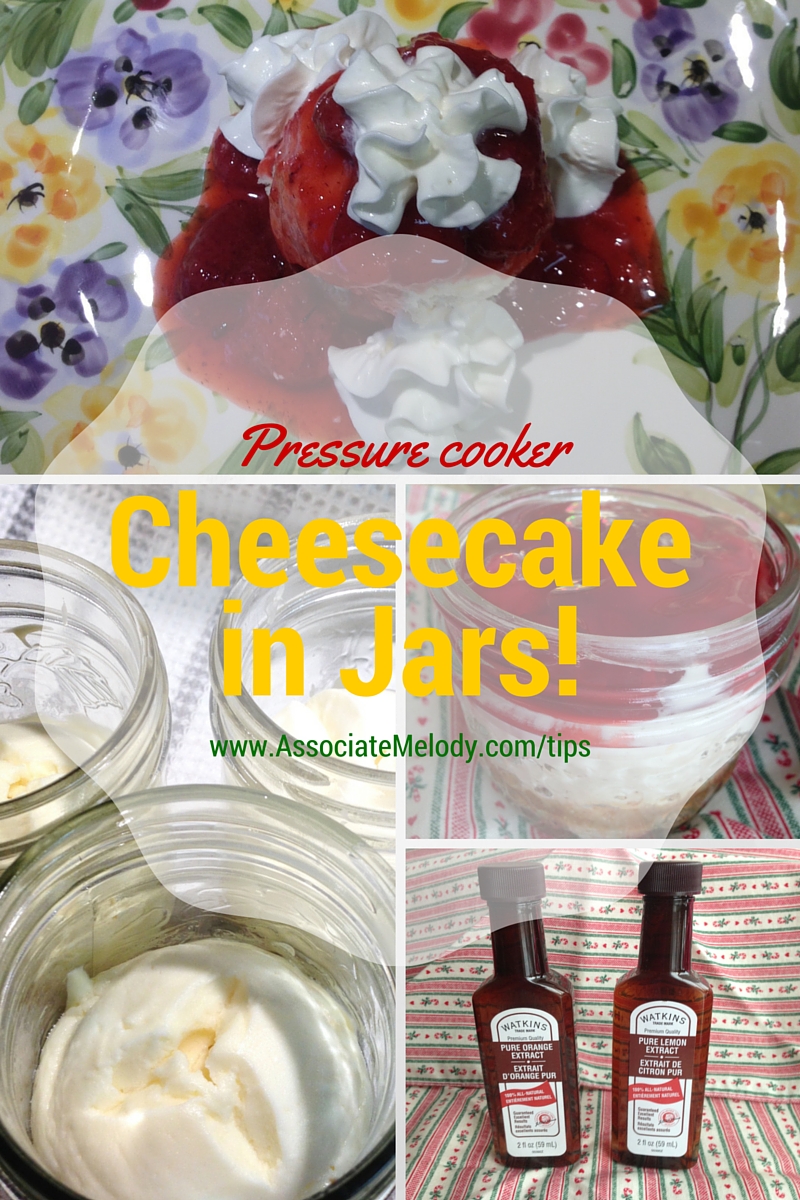 Pressure cooker cheesecake made in jars