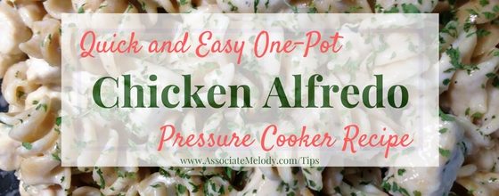 One pot chicken alfredo in a pressure cooker