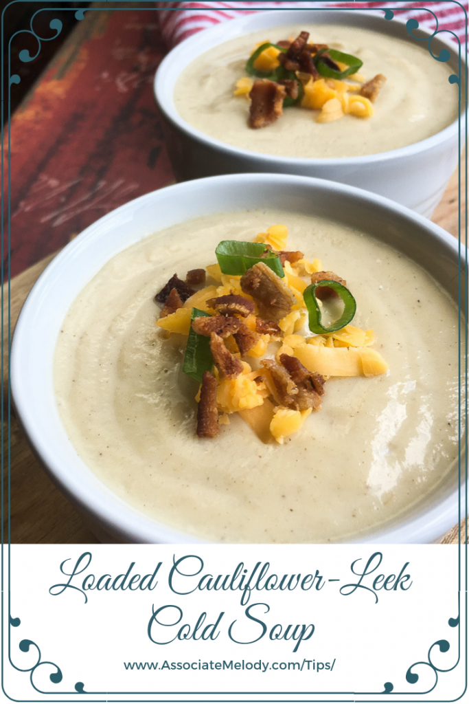 loaded cauliflower leek cold soup