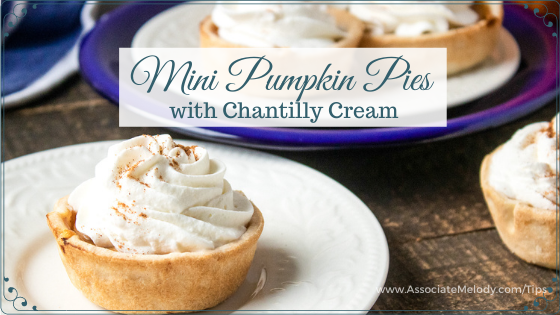Mini Pumpkin Pies with Chantilly Cream