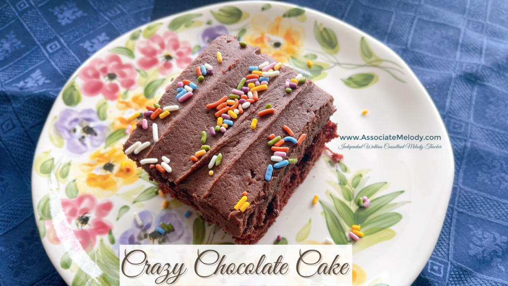 crazy chocolate cake with sprinkles