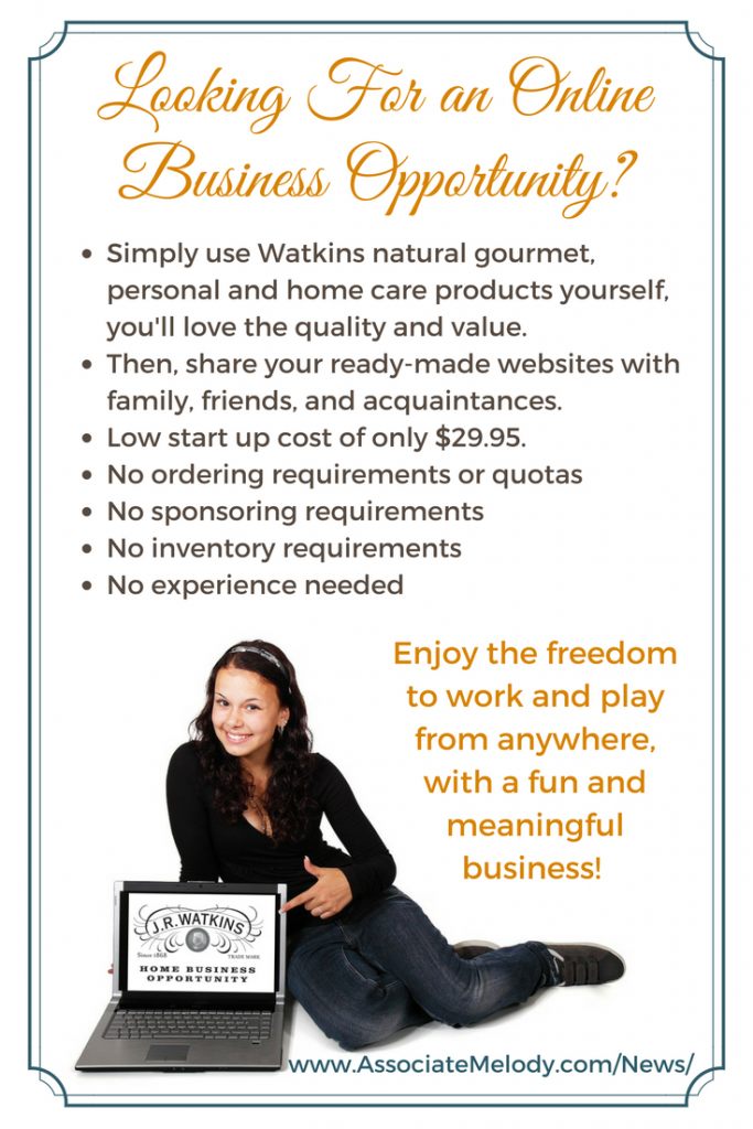 Enjoy the freedom to work and play from anywhere, with a fun and meaningful home-based Watkins business. 